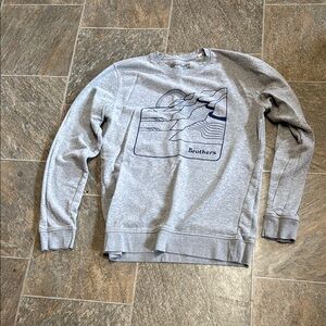 Brother Light Gray Graphic Crewneck Sweater
